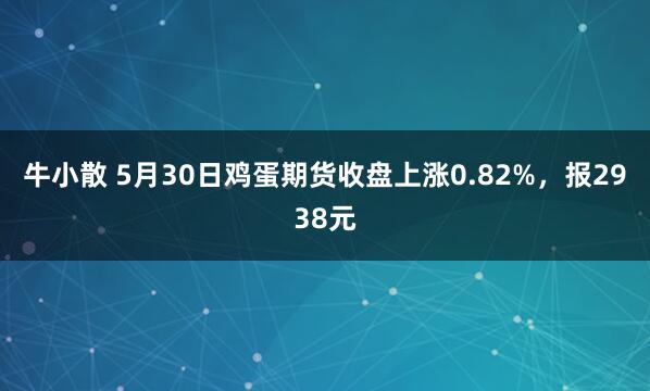 牛小散 5月30日鸡蛋期货收盘上涨0.82%，报2938元